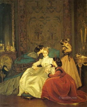 Auguste Toulmouche Painting - La novia renuente Auguste Toulmouche